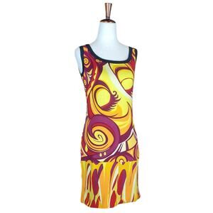 Euro Mini Dress Y2K Hayes by Custo Barcelona Graphic Print - Medium